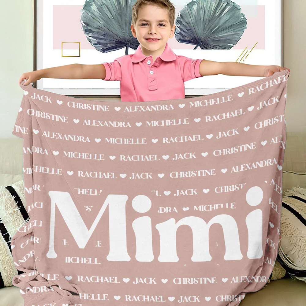 Mimi Blanket, Custom Name Blanket, Fleece, Sherpa Blanket, Personalized Family Name Blanket
