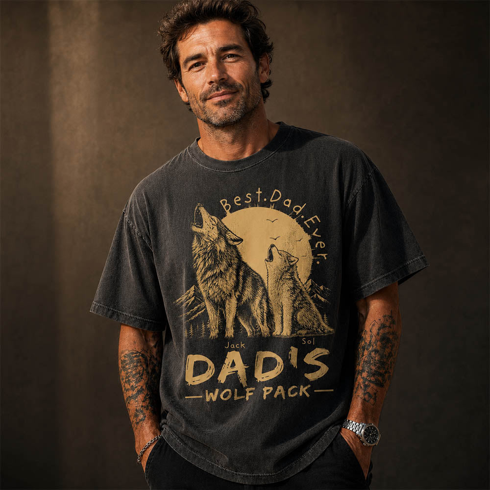 Dad's Wolf Pack Best Dad Ever Personalized Shirt Father's Day Gifts For Dad T1807