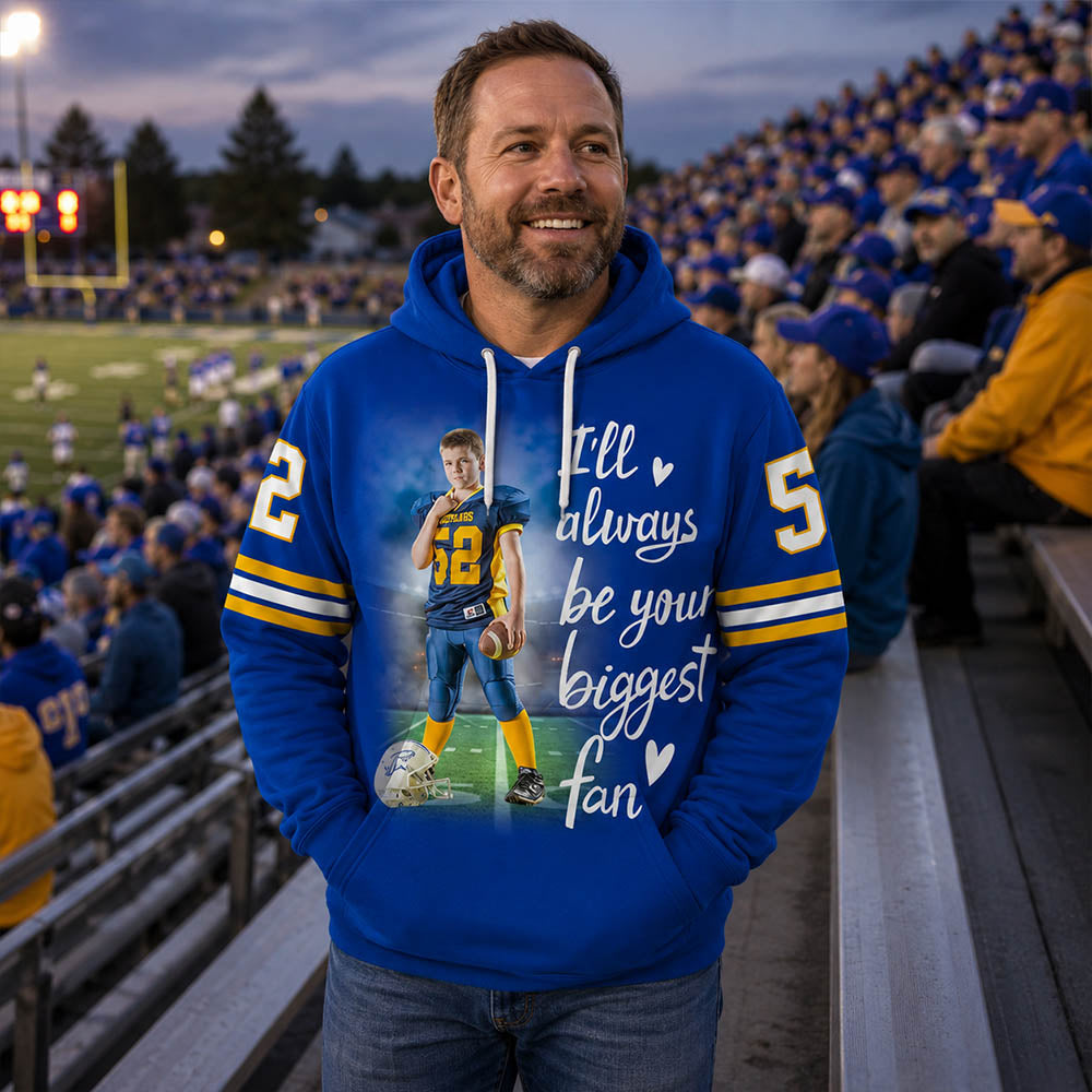 Personalized All Over Print Shirt I Will Always Be Your Biggest Fan Gift For Football Mom Grandma Sport Family K1702