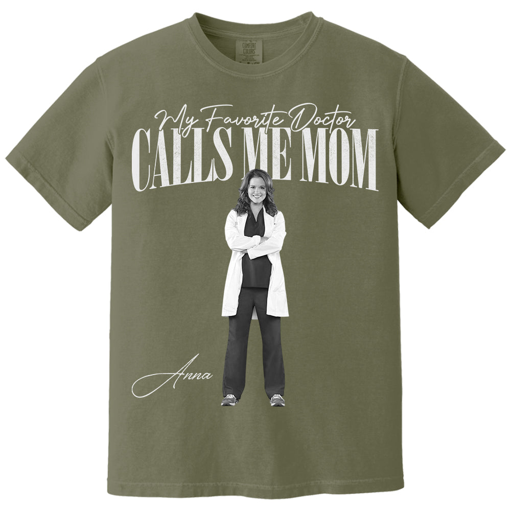 My Favorite Doctor Calls Me Mom Washed Tee Retro Bootleg Shirt For Dotor Family A2110