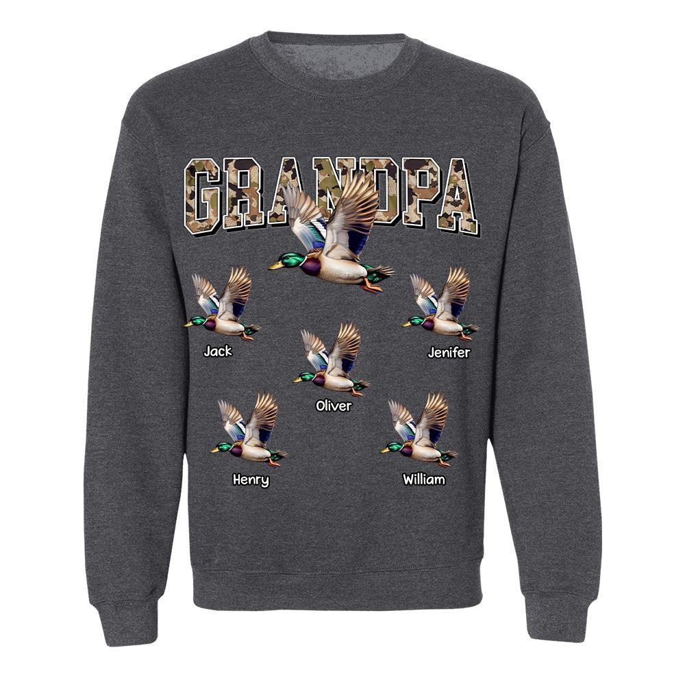 Grandpa Hunting Camo Mallard Duck Personalized Shirt For Grandpa Hv01