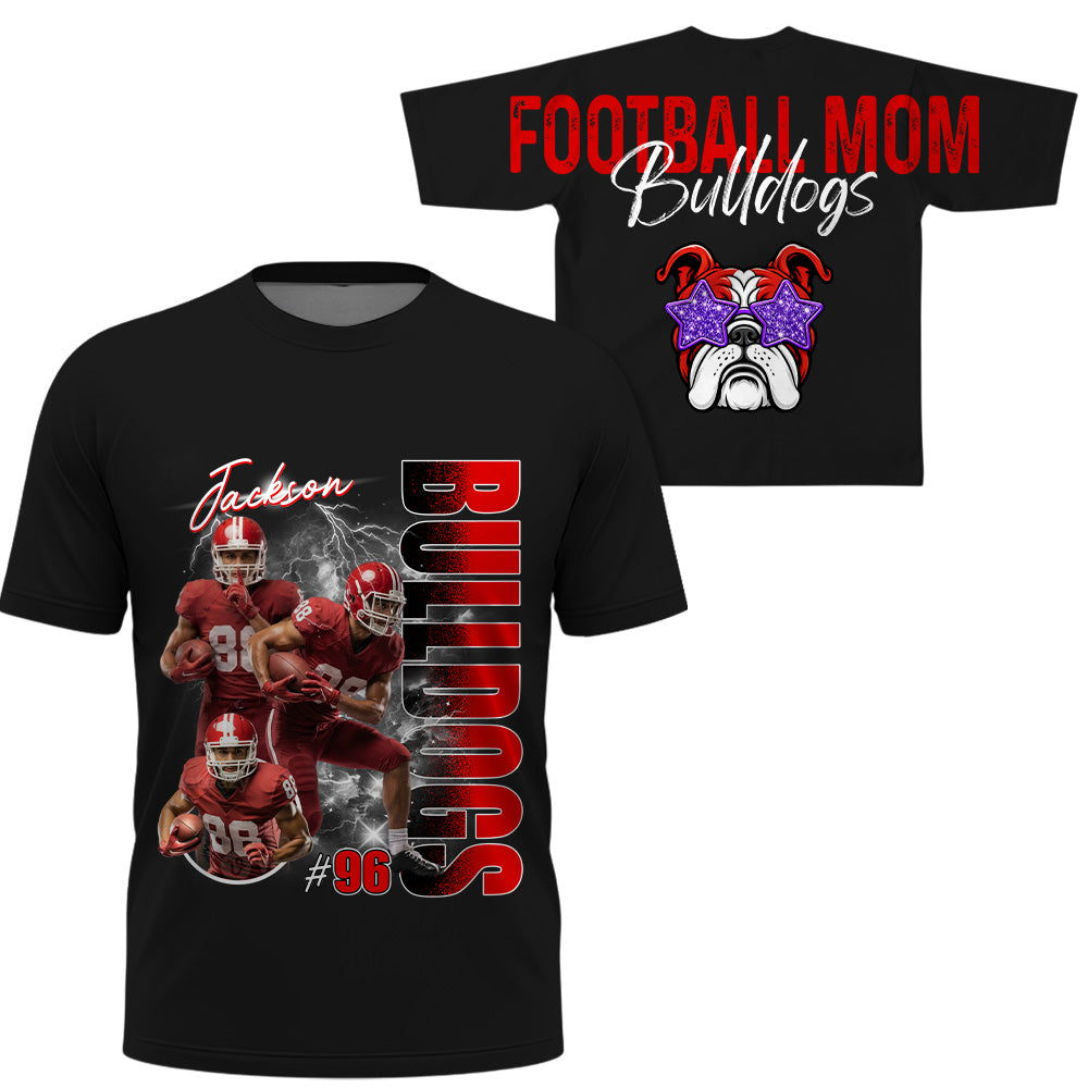 Personalized Football Mom Sweatshirt, Custom Large Back Graphic, Gift For Football Mom Football Lovers Football Family MI209 T24