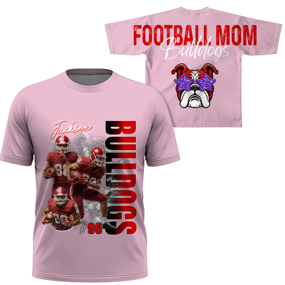 Personalized Football Mom Sweatshirt, Custom Large Back Graphic, Gift For Football Mom Football Lovers Football Family MI209 T24