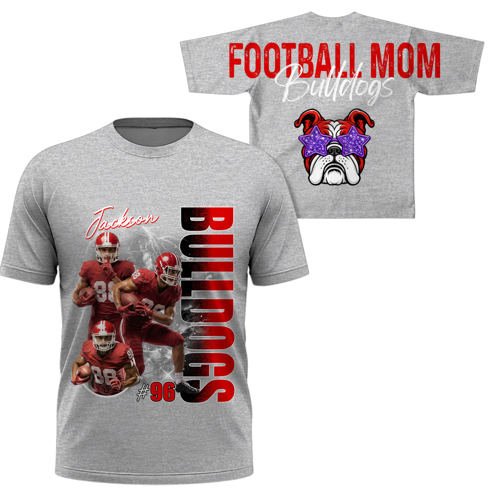 Personalized Football Mom Sweatshirt, Custom Large Back Graphic, Gift For Football Mom Football Lovers Football Family MI209 T24