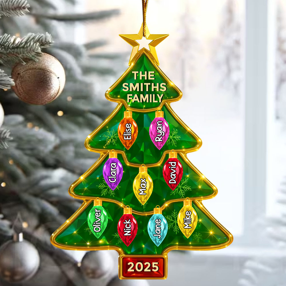 Family Light Up Christmas Tree Ornament Personalized Gifts For Family Tu24