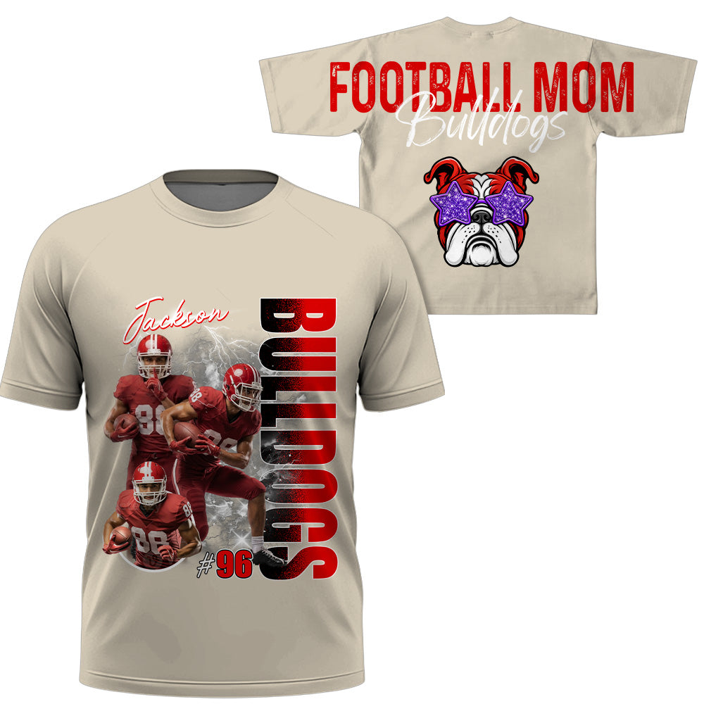 Personalized Football Mom Sweatshirt, Custom Large Back Graphic, Gift For Football Mom Football Lovers Football Family MI209 T24