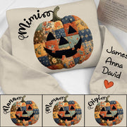 Personalized Mimi Pumpkin Sweatshirt, Custom Halloween Gift for Grandma With Grandkids' Names Nh00