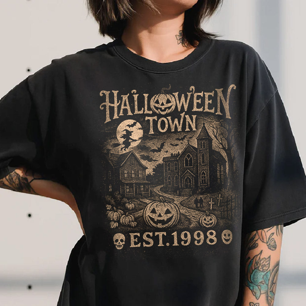 Halloweentown Est 1998 Vintage 90s Bleach Style Shirts Li29