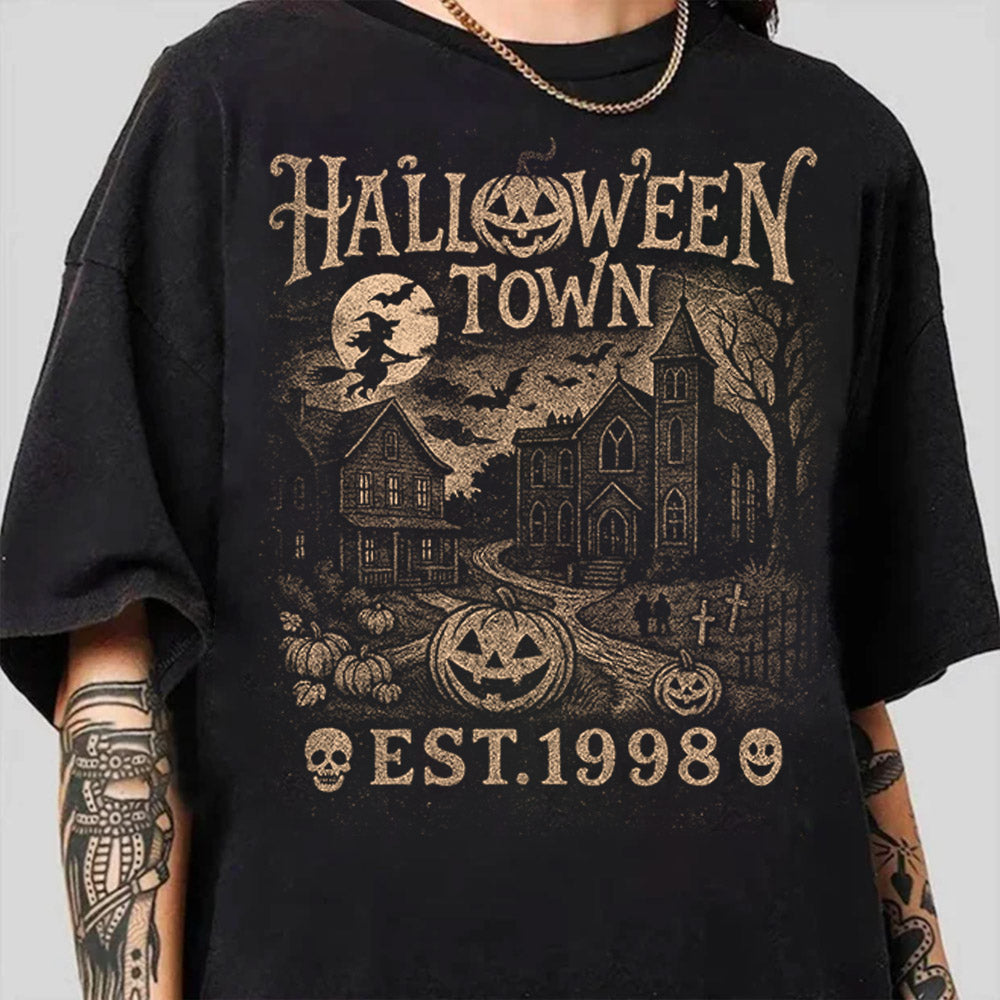 Halloweentown Est 1998 Vintage 90s Bleach Style Shirts Li29
