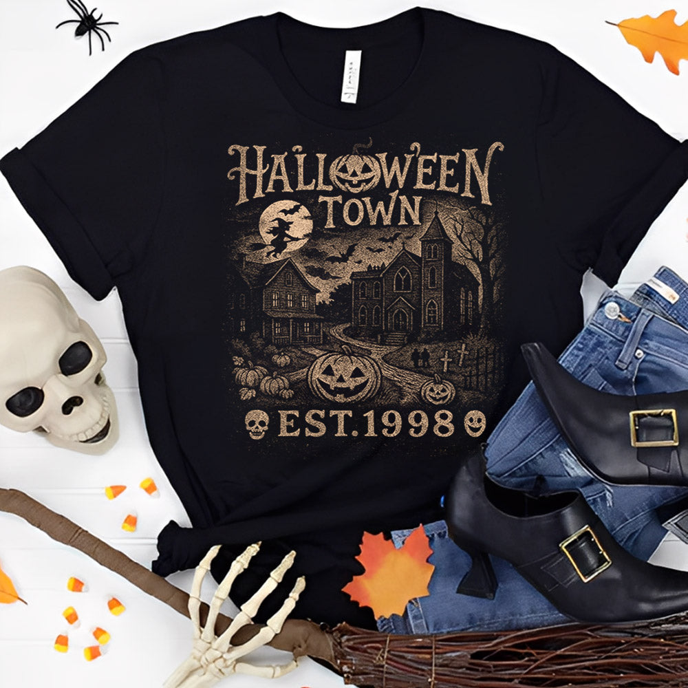 Halloweentown Est 1998 Vintage 90s Bleach Style Shirts Li29