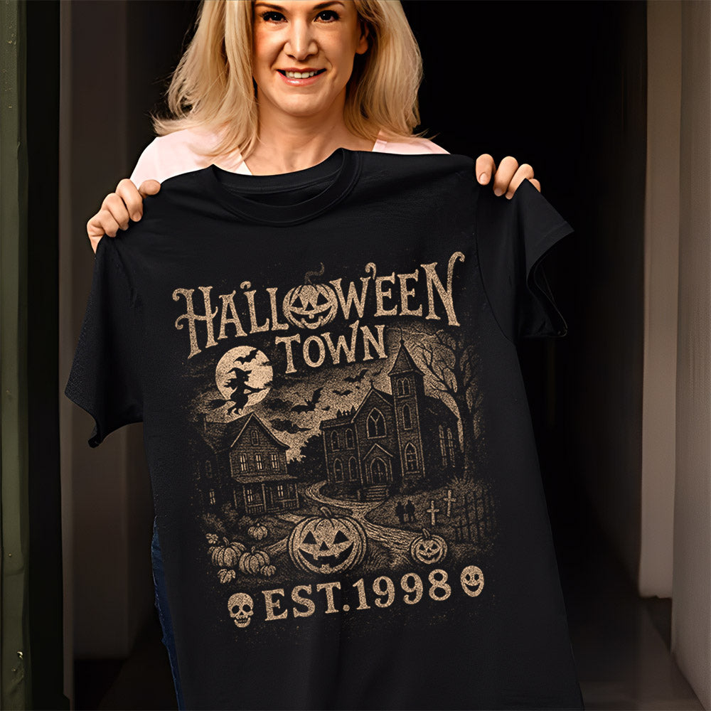 Halloweentown Est 1998 Vintage 90s Bleach Style Shirts Li29