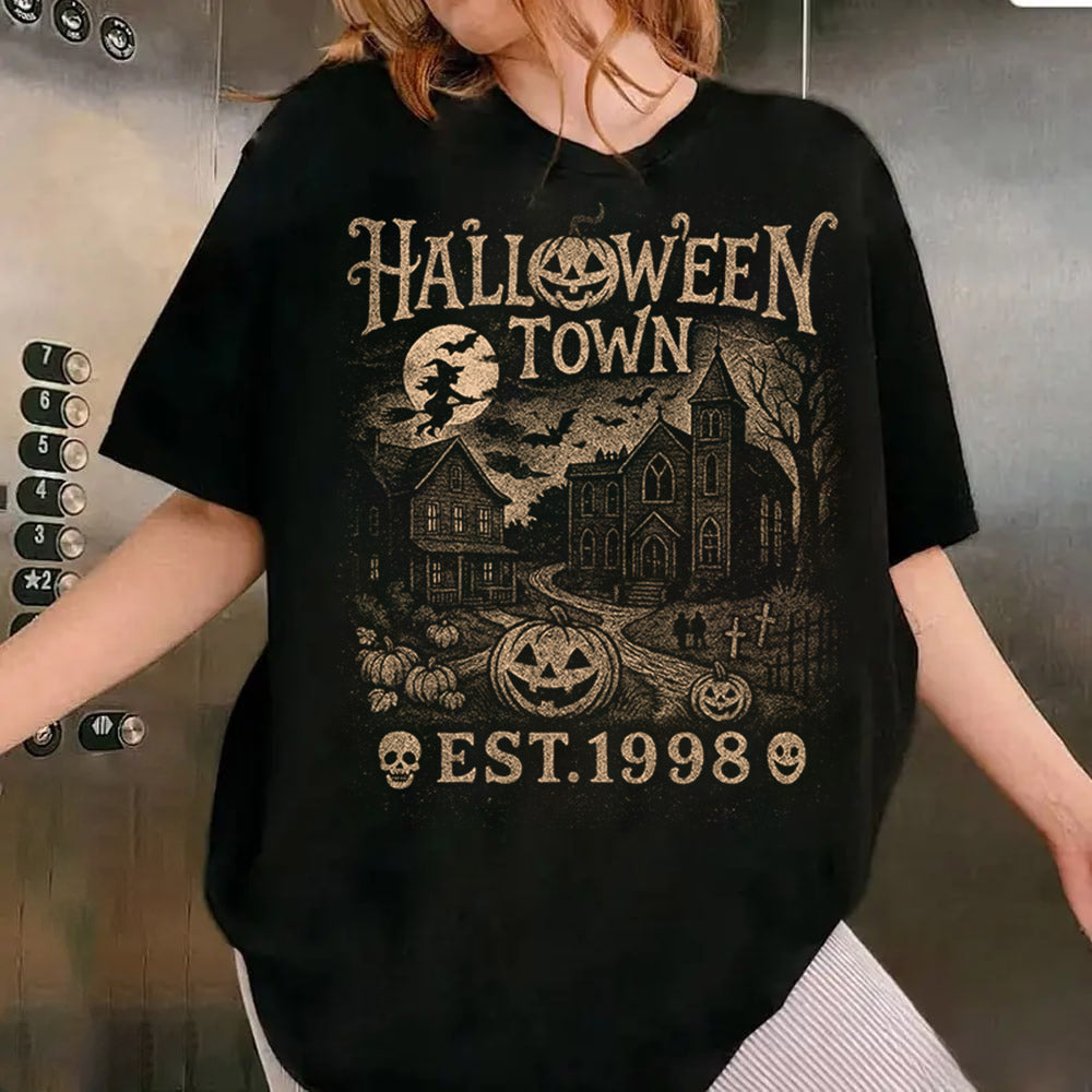 Halloweentown Est 1998 Vintage 90s Bleach Style Shirts Li29