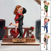 Eternal Rose LOVE Couple Forever Together - Personalized 2-Layered Wooden Plaque - Valentine's Day Gift For Couple, For Him, For Her Nh00