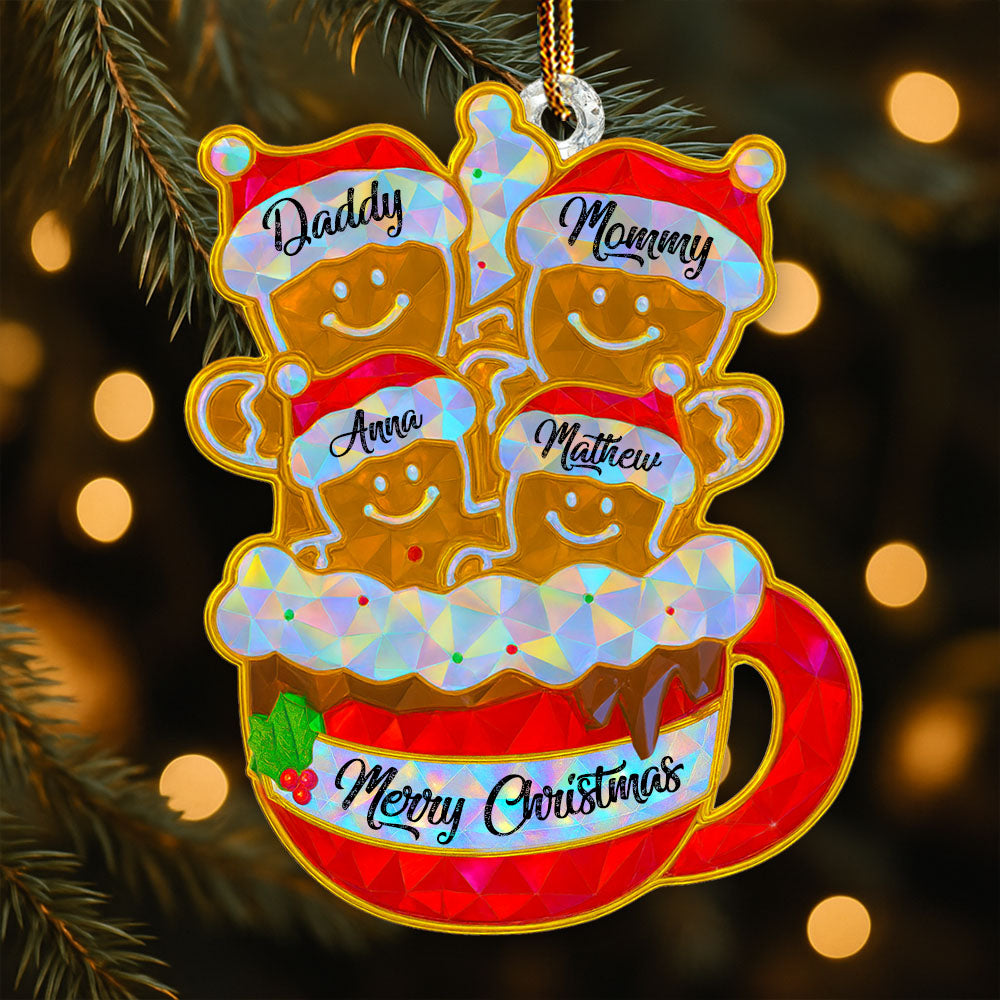 Personalized 3D Crystal Effect Gingerbread Christmas Ornament 2025, Custom Acrylic Family Ornament, Custom Christmas Gift,Personalized Xmas Gift,Christmas Decor Li29
