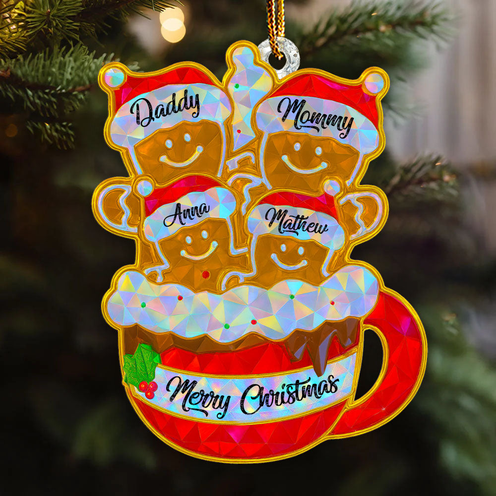 Personalized 3D Crystal Effect Gingerbread Christmas Ornament 2025, Custom Acrylic Family Ornament, Custom Christmas Gift,Personalized Xmas Gift,Christmas Decor Li29