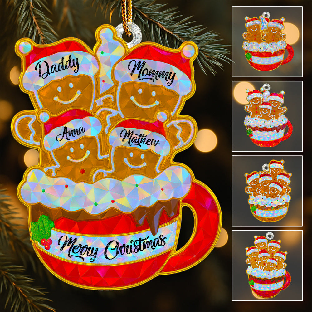 Personalized 3D Crystal Effect Gingerbread Christmas Ornament 2025, Custom Acrylic Family Ornament, Custom Christmas Gift,Personalized Xmas Gift,Christmas Decor Li29