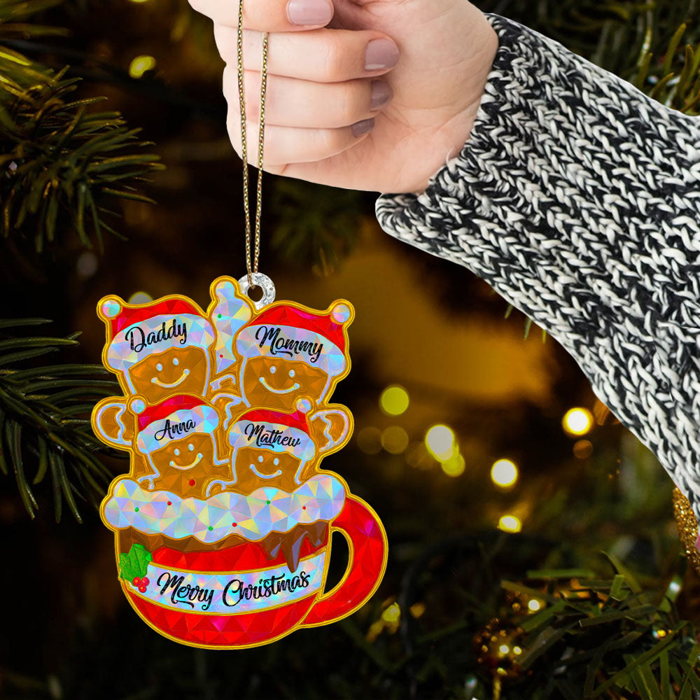 Personalized 3D Crystal Effect Gingerbread Christmas Ornament 2025, Custom Acrylic Family Ornament, Custom Christmas Gift,Personalized Xmas Gift,Christmas Decor Li29