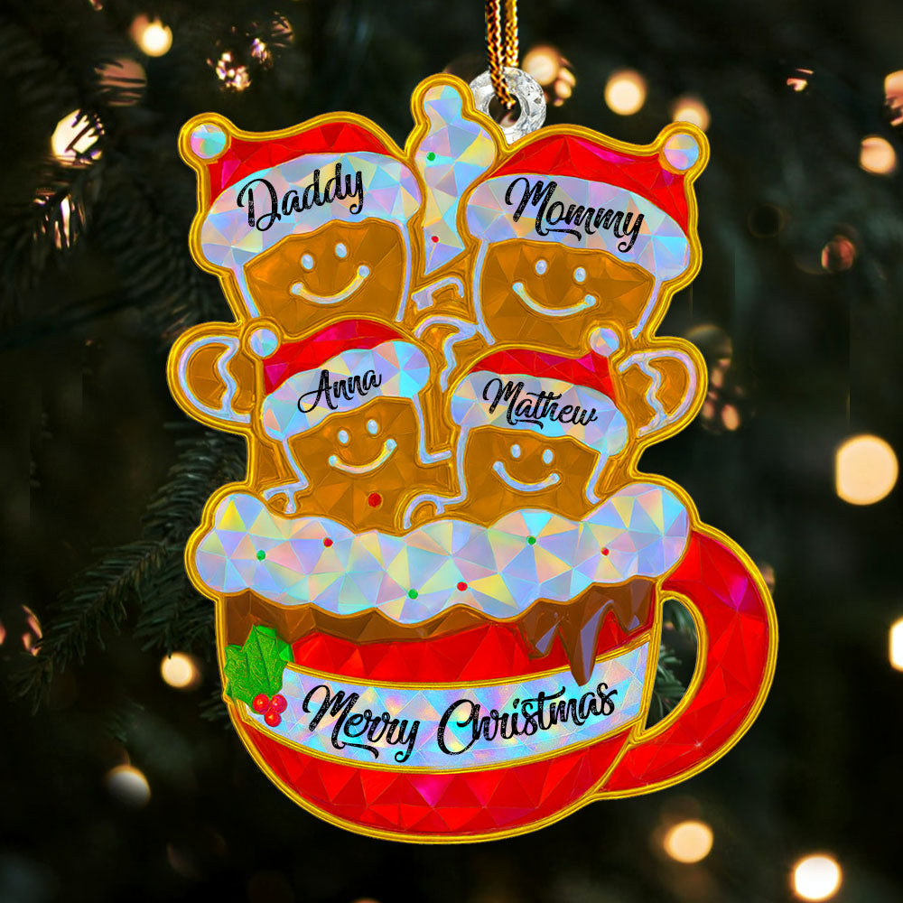 Personalized 3D Crystal Effect Gingerbread Christmas Ornament 2025, Custom Acrylic Family Ornament, Custom Christmas Gift,Personalized Xmas Gift,Christmas Decor Li29