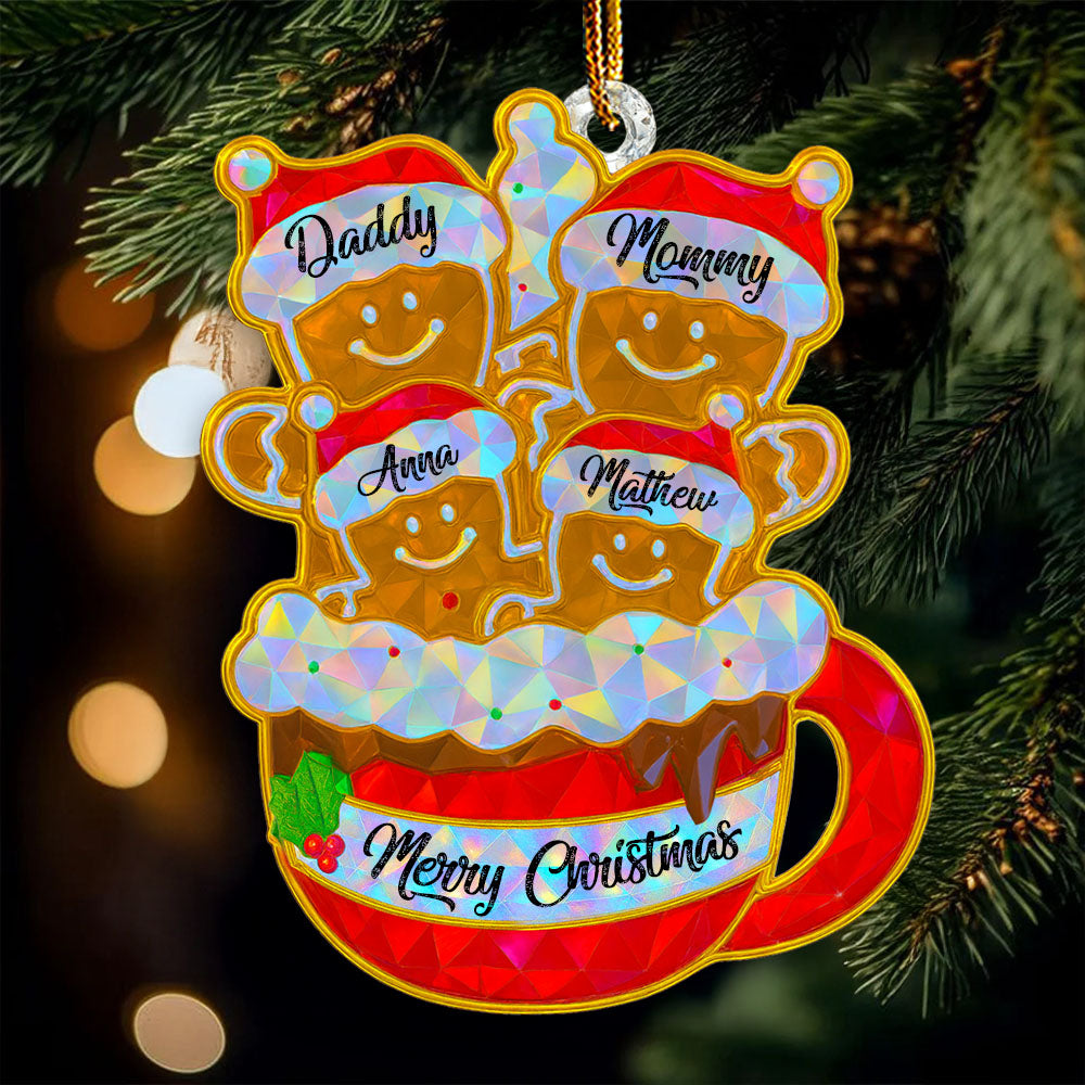 Personalized 3D Crystal Effect Gingerbread Christmas Ornament 2025, Custom Acrylic Family Ornament, Custom Christmas Gift,Personalized Xmas Gift,Christmas Decor Li29