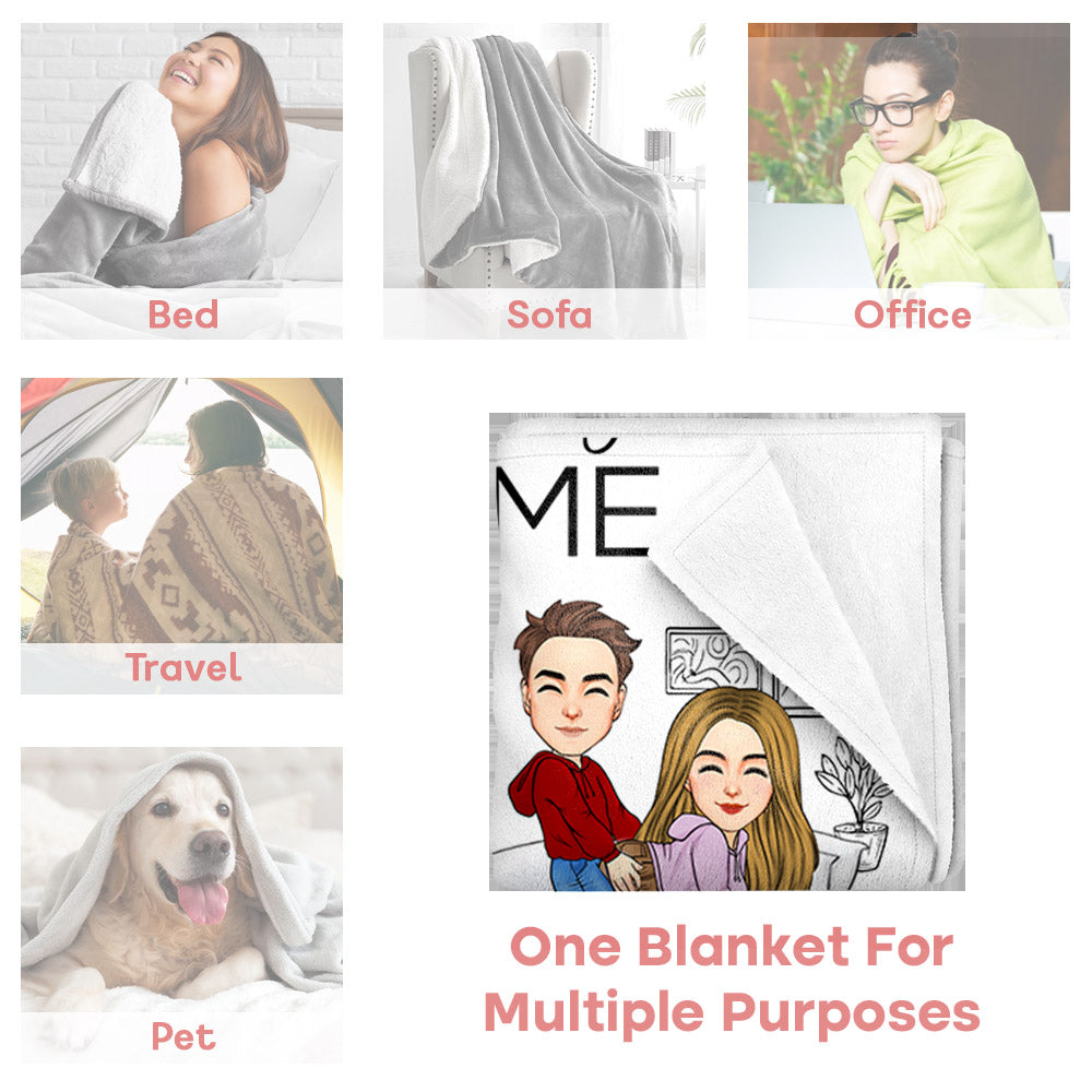 Sitting Next To You Doing Absolutely Nothing Personalized Blanket Gift For Husband Wife Couple, Anniversary Pa00