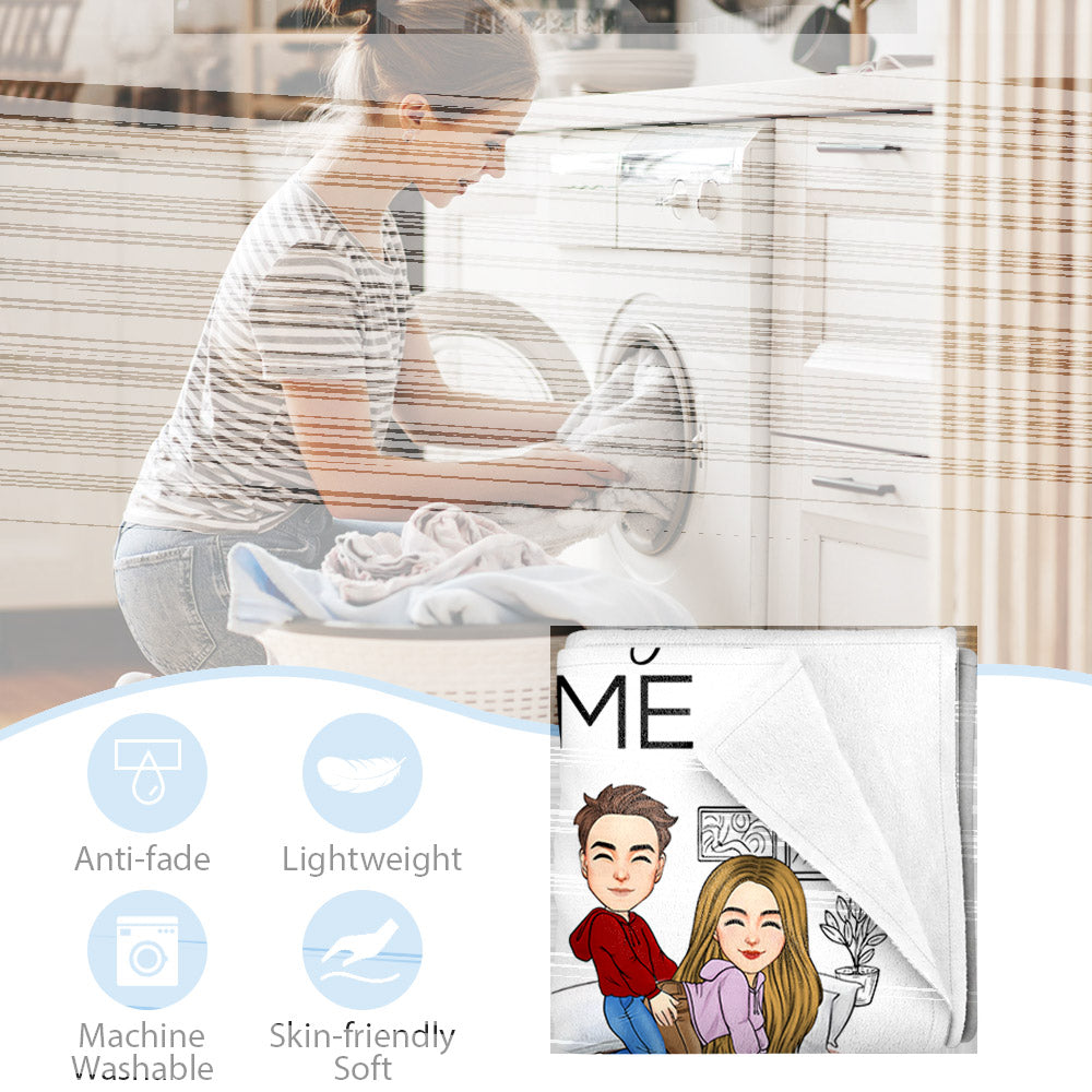 Sitting Next To You Doing Absolutely Nothing Personalized Blanket Gift For Husband Wife Couple, Anniversary Pa00