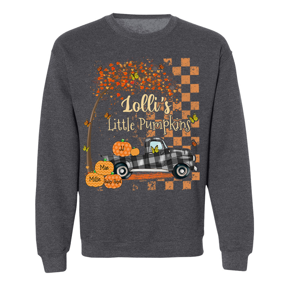 Nana's Little Pumpkins Truck Autumn Personalized Shirts Pt99