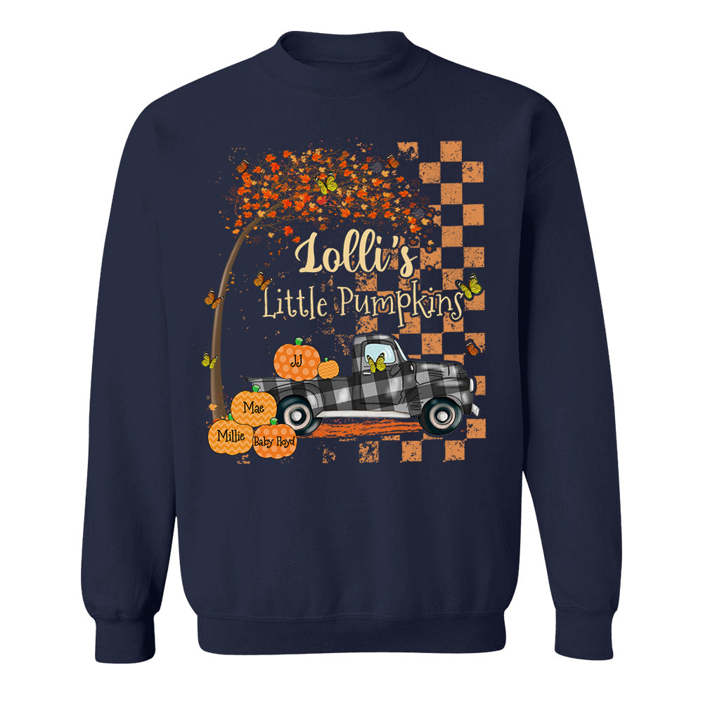 Nana's Little Pumpkins Truck Autumn Personalized Shirts Pt99