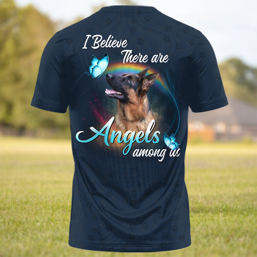 I Believe There Are Angles Among Us, In Loving Memory, Custom Photo Dog Memorial Shirt T1807