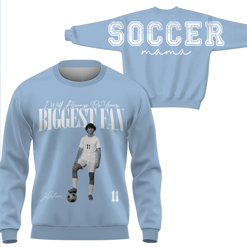 I Will Always Be Your Biggest Fan, Custom Large Back Graphic Soccer,  Washed Tee Retro Bootleg Shirt, Gift For Soccer Mom Grandma Sport Family Soccer Lovers Ver2 MI209 T24