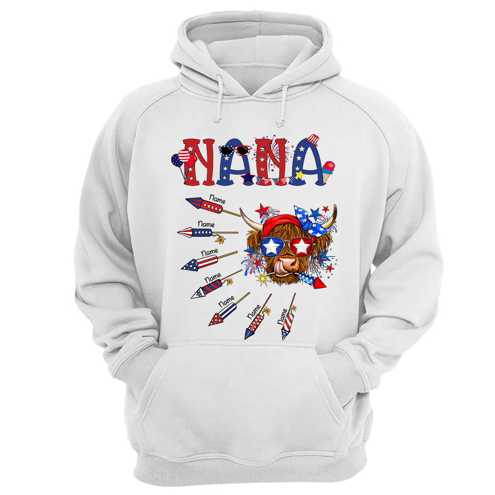Personalized Grandma Patriotic With Firecrackers, Cute 4Th Of July Shirt For Grandma