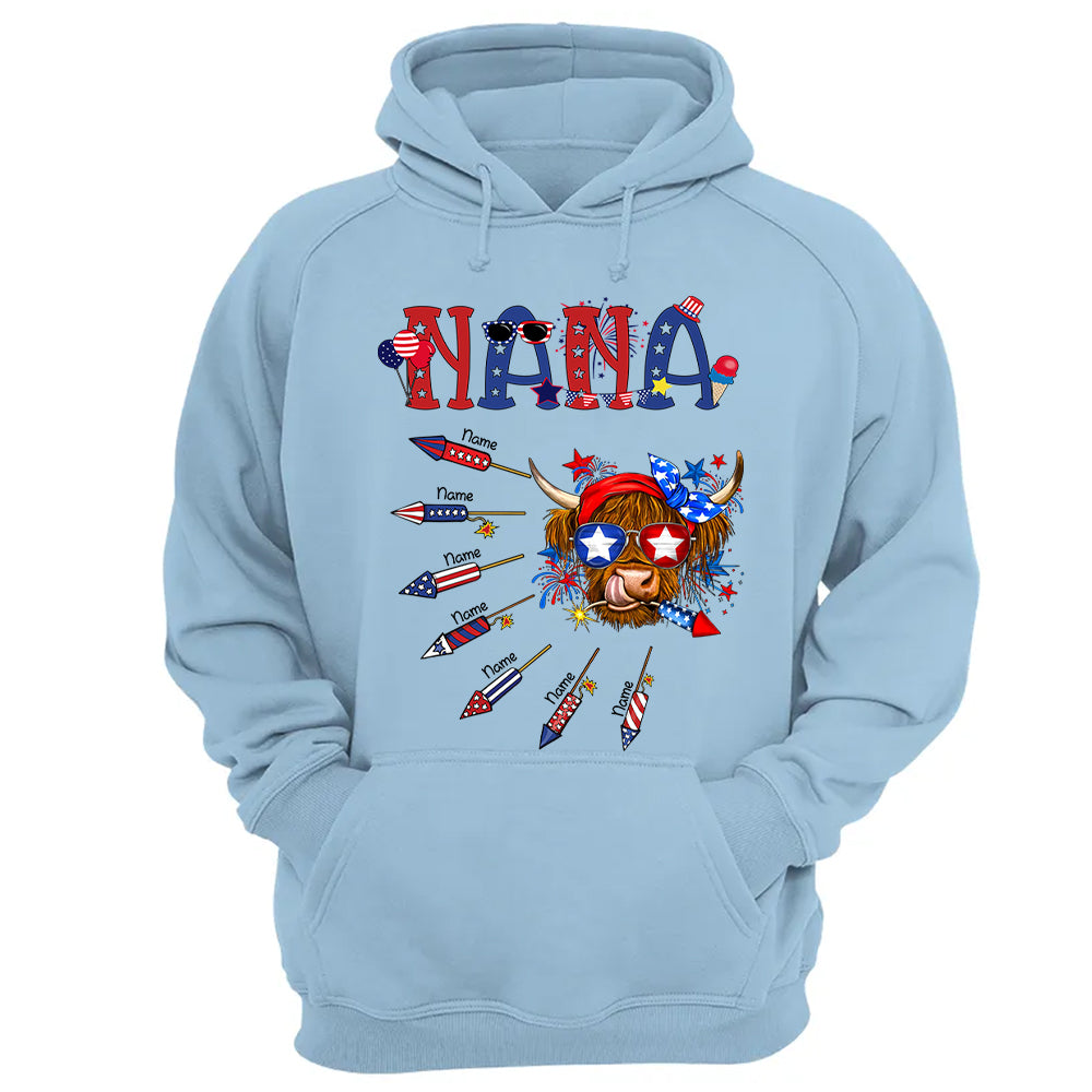 Personalized Grandma Patriotic With Firecrackers, Cute 4Th Of July Shirt For Grandma