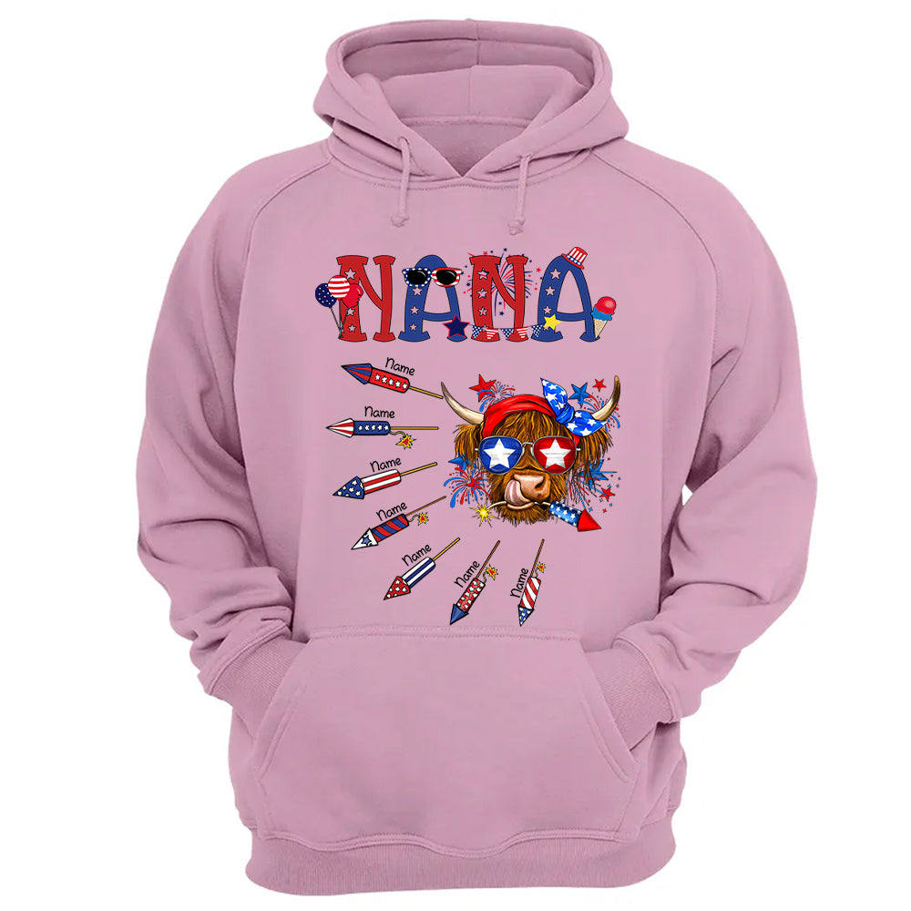 Personalized Grandma Patriotic With Firecrackers, Cute 4Th Of July Shirt For Grandma