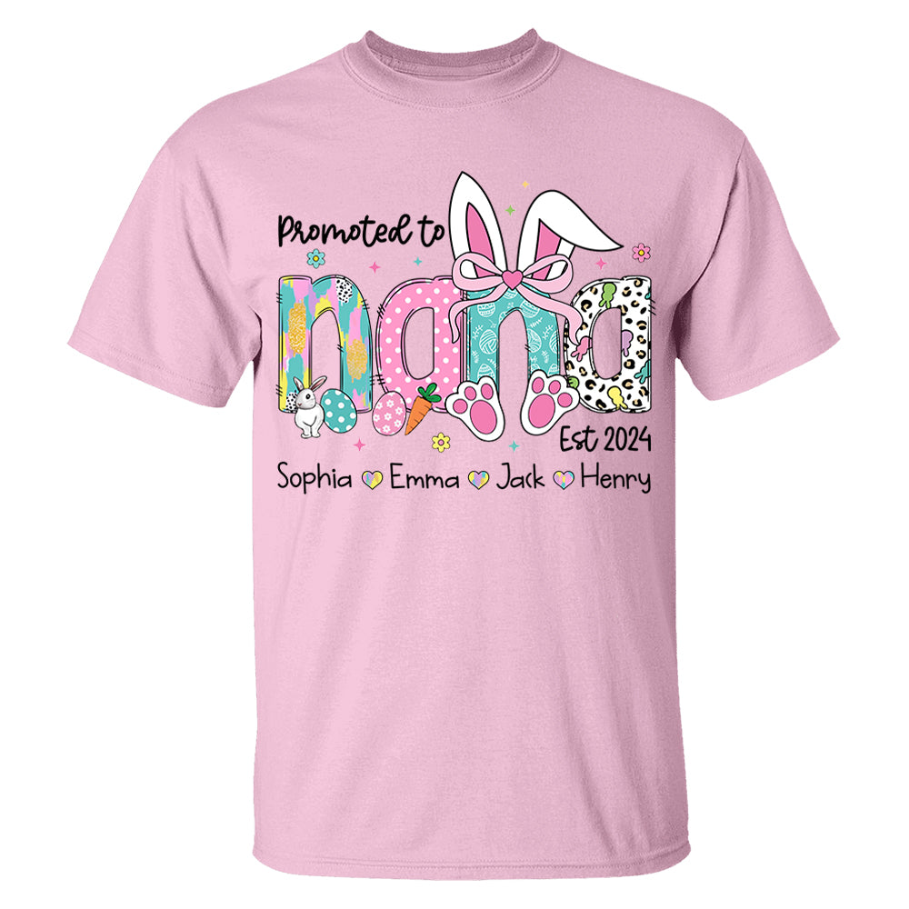 Promoted to Grandma, Personalized Grandma Peeps Easter Shirt, Custom Nickname And Kids T1807 VH01