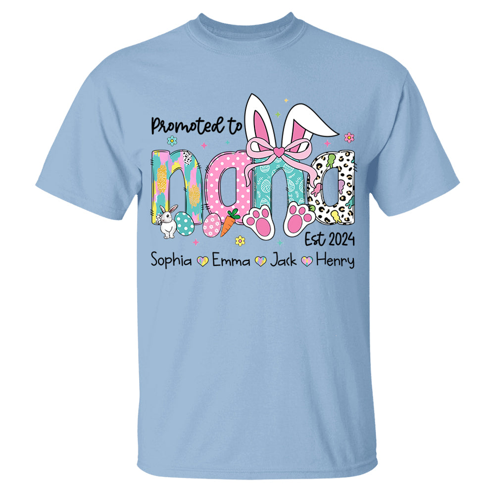 Promoted to Grandma, Personalized Grandma Peeps Easter Shirt, Custom Nickname And Kids T1807 VH01
