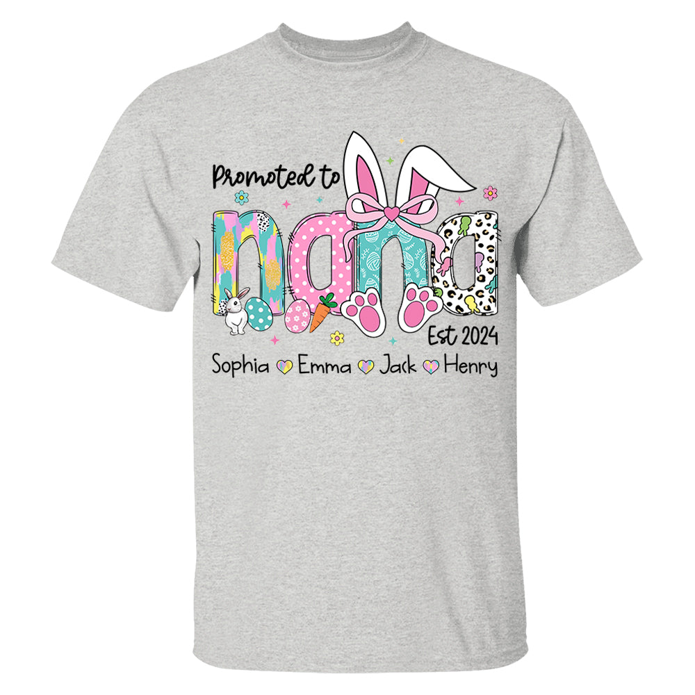 Promoted to Grandma, Personalized Grandma Peeps Easter Shirt, Custom Nickname And Kids T1807 VH01