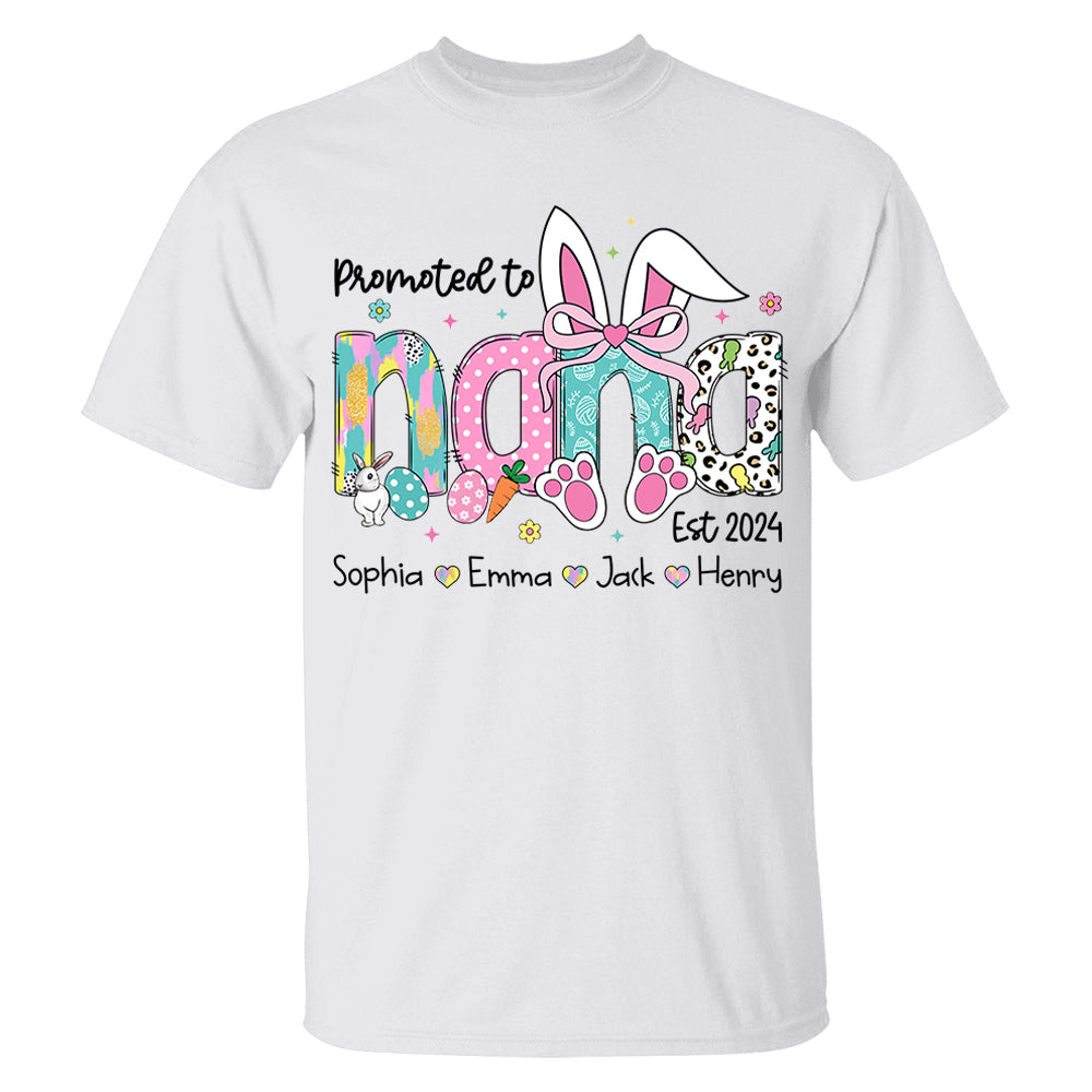 Promoted to Grandma, Personalized Grandma Peeps Easter Shirt, Custom Nickname And Kids T1807 VH01
