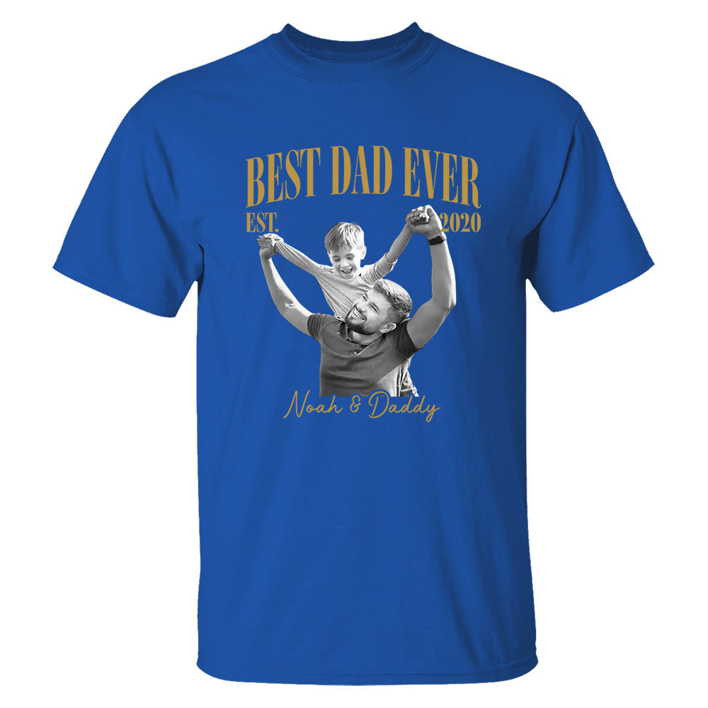 Best Dad Ever Vintage Photo Shirt, Personalized Dad Picture Shirt With Kids Photo, Father's Day Shirt, New Dad Gift MI209 VH01