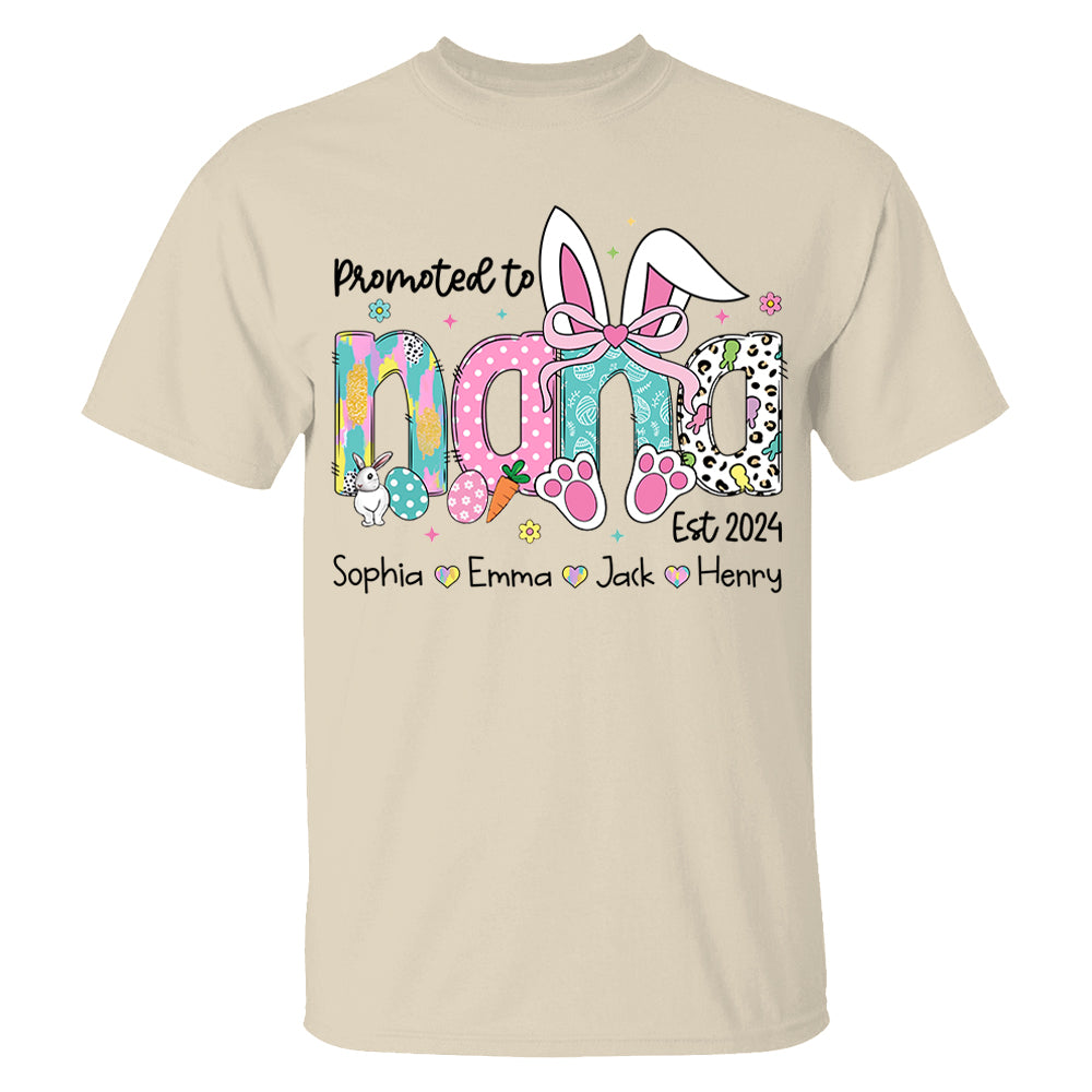 Promoted to Grandma, Personalized Grandma Peeps Easter Shirt, Custom Nickname And Kids T1807 VH01
