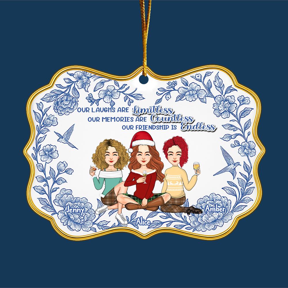 Let The Good Times Roll - Bestie Personalized Toile De Jouy Style  Acrylic Ornament - Christmas Gift For Best Friends, BFF, Sisters Nh00