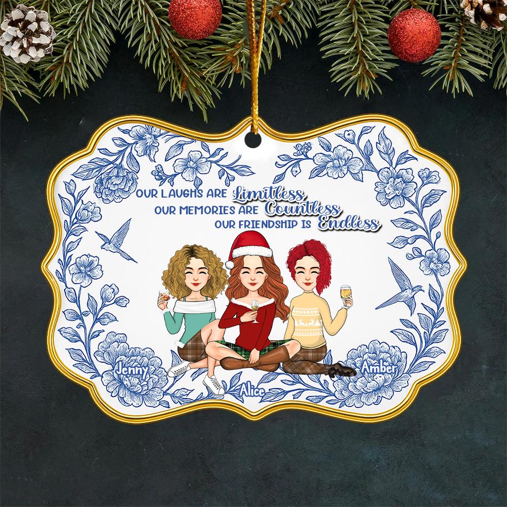 Let The Good Times Roll - Bestie Personalized Toile De Jouy Style  Acrylic Ornament - Christmas Gift For Best Friends, BFF, Sisters Nh00