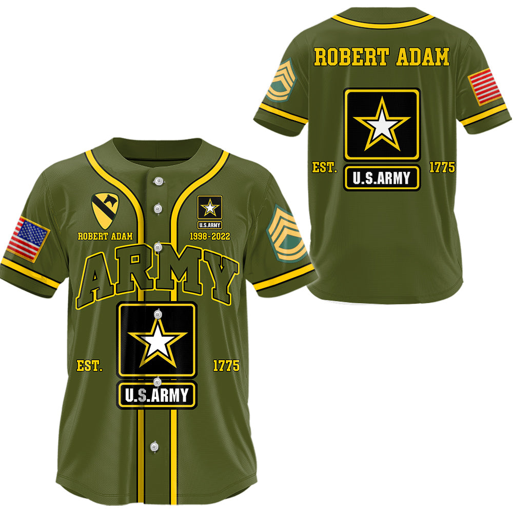 US Military Baseball Jersey Custom All Branches Rank Division Name For Military Retirement Veteran Dad Grandpa H2511