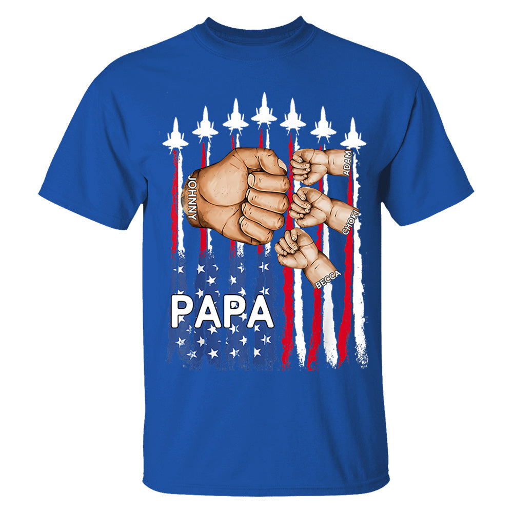 Custom Grandpa Shirt with USA Flag & Fighter Jets Design