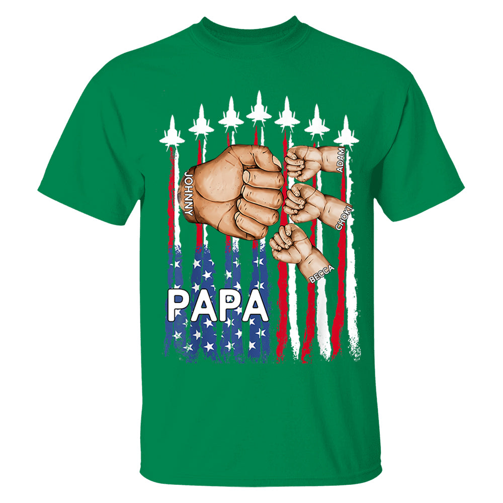 Custom Grandpa Shirt with USA Flag & Fighter Jets Design
