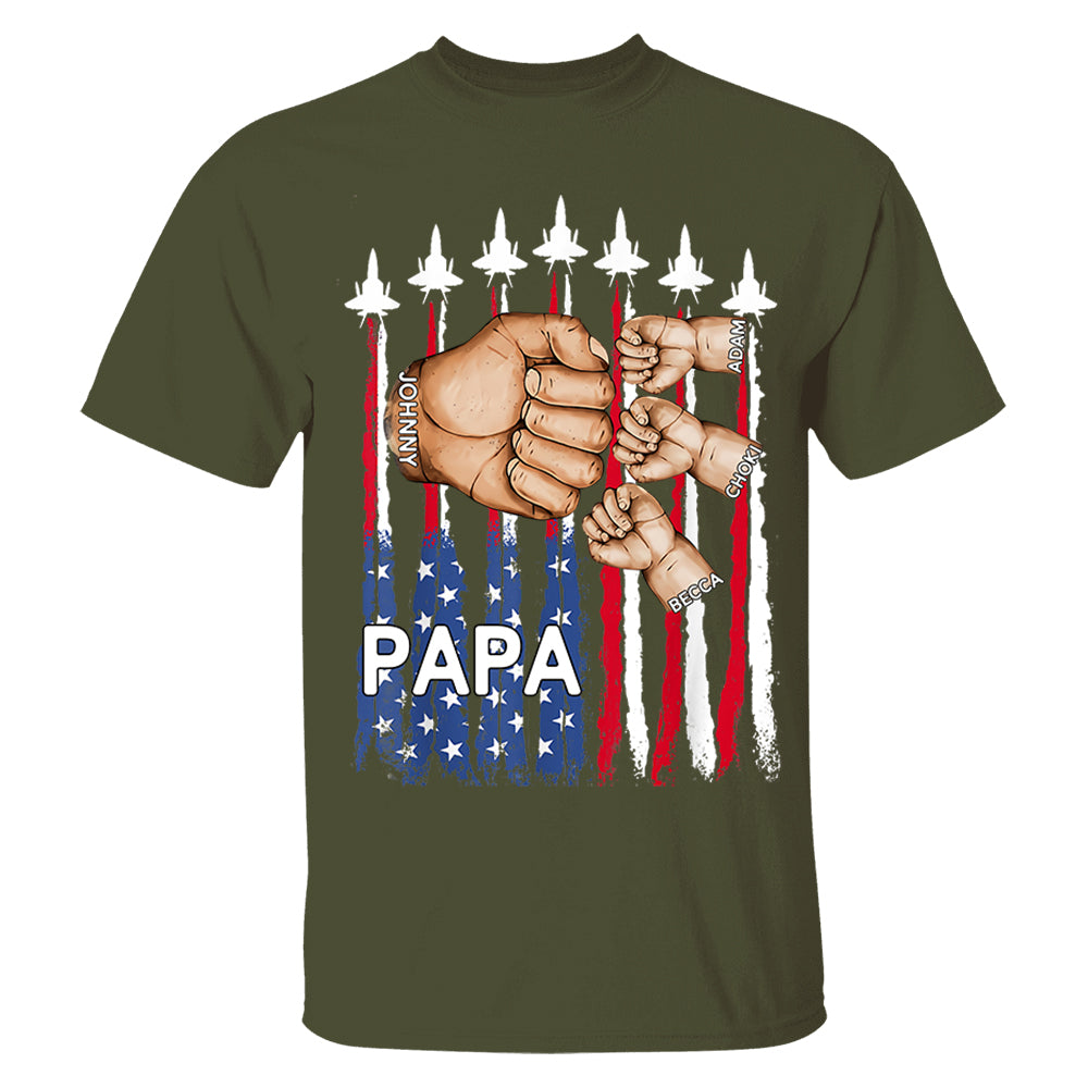 Custom Grandpa Shirt with USA Flag & Fighter Jets Design