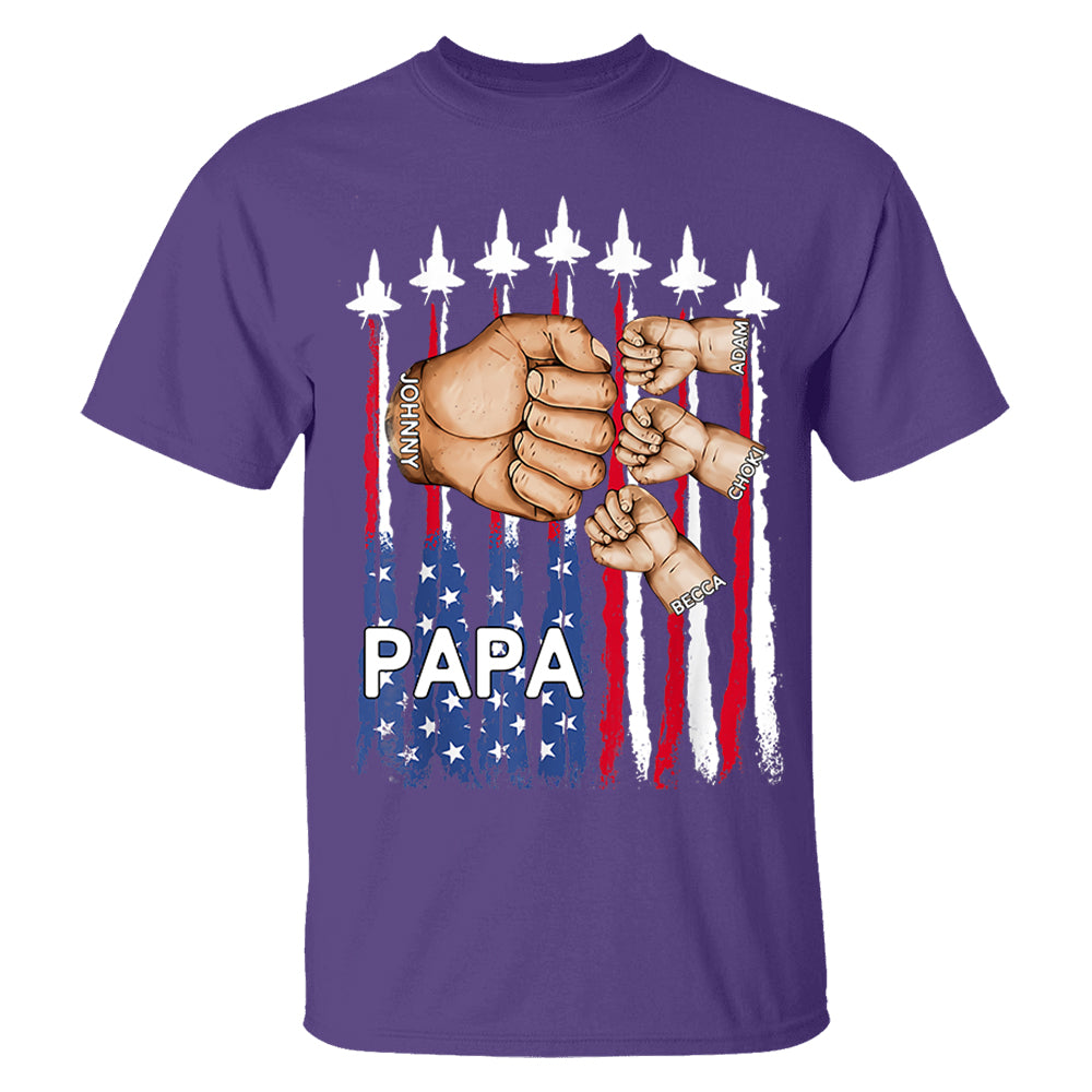 Custom Grandpa Shirt with USA Flag & Fighter Jets Design