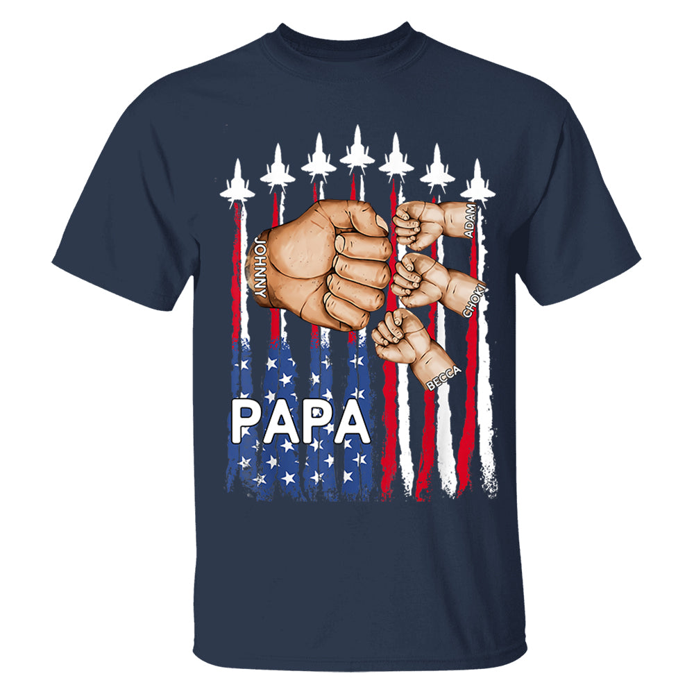Custom Grandpa Shirt with USA Flag & Fighter Jets Design