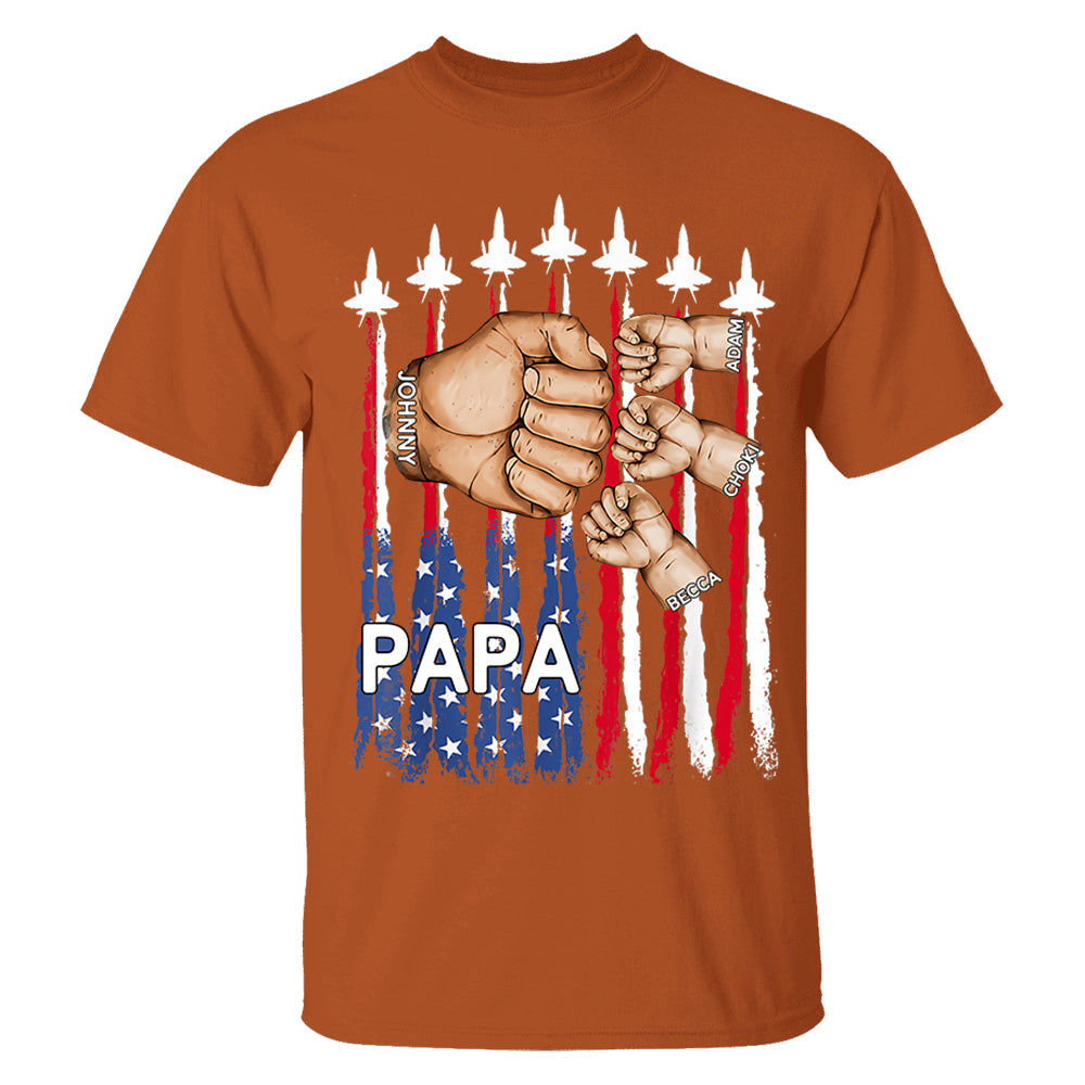 Custom Grandpa Shirt with USA Flag & Fighter Jets Design