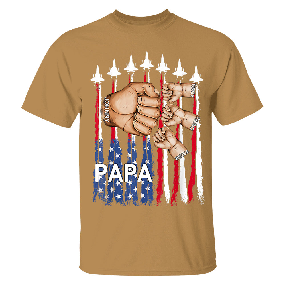 Custom Grandpa Shirt with USA Flag & Fighter Jets Design