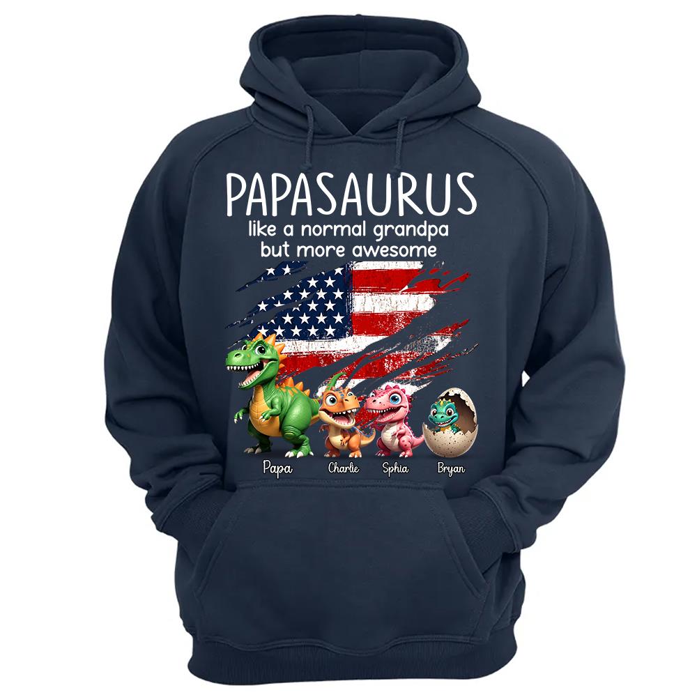 Custom Papasaurus And Kids  Dinosaurs Shirt, Father's Day Gift For Dad Grandpa L0411 Hv01