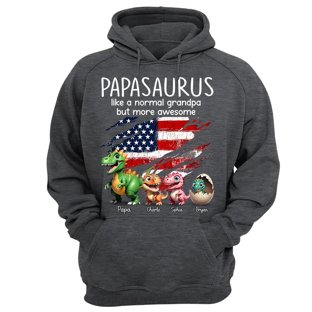 Custom Papasaurus And Kids  Dinosaurs Shirt, Father's Day Gift For Dad Grandpa L0411 Hv01